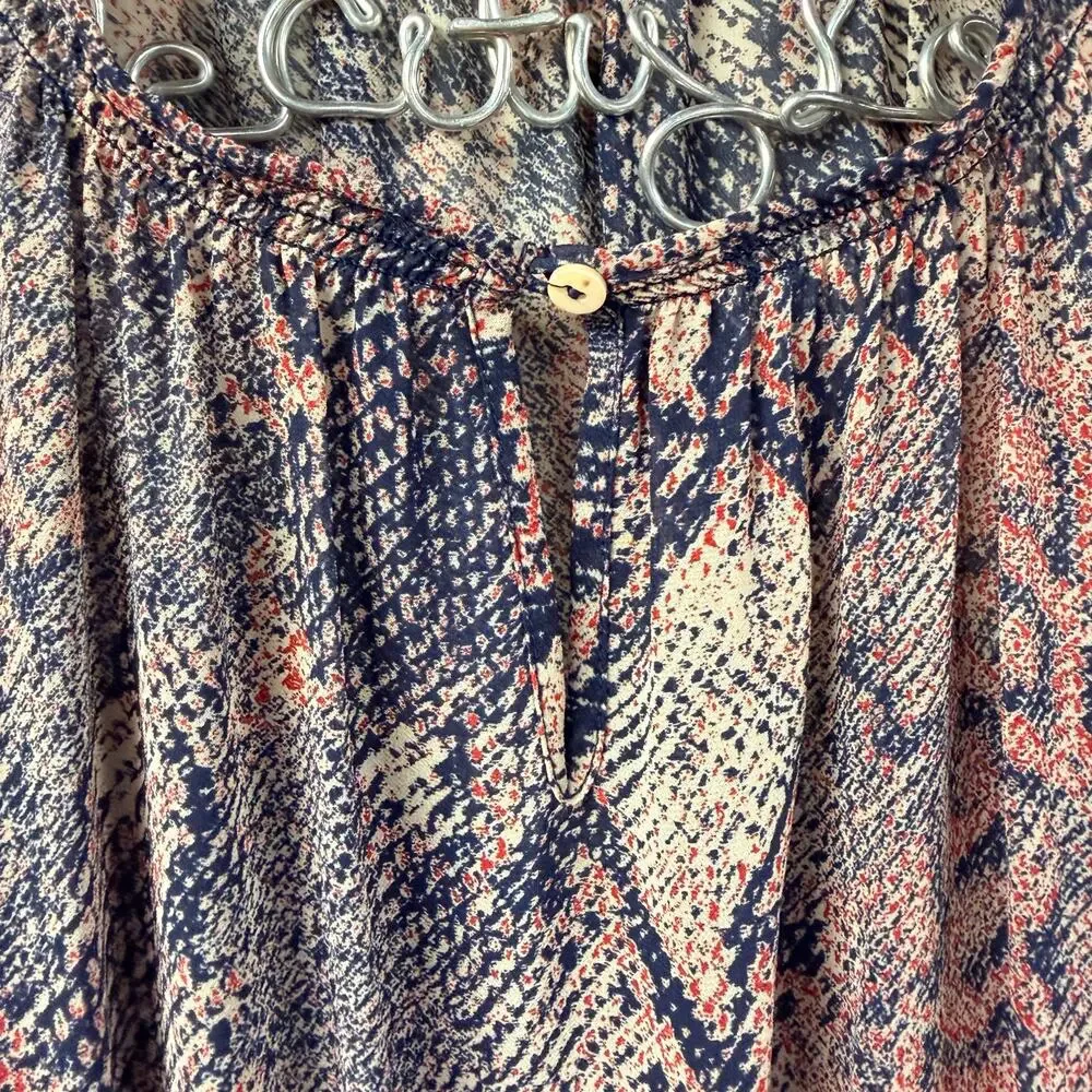 Floreat Zahara Peasant Dress Medium Snakeskin Print Anthropologie